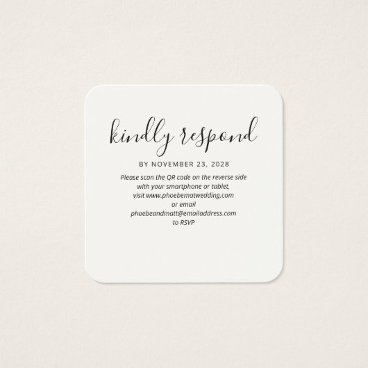 RSVP QR Code Wedding Website Kaart (Voorkant)