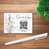RSVP QR-code Wildbloemen Botanische bruiloft Informatiekaartje