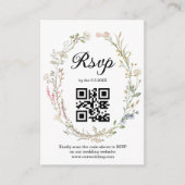 RSVP QR-code Wildbloemen Botanische chique bruilof Informatiekaartje (Voorkant)