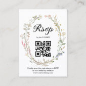 rsvp qr-code wilde bloemen botanische chic trouw  informatiekaartje (Voorkant)