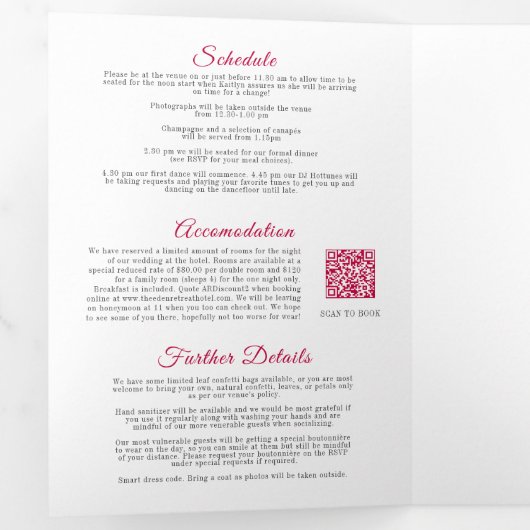 RSVP QR Code x2 Drieluik Uitnodiging (Binnenzijde eerst)