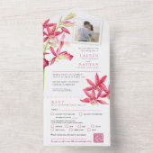 RSVP QR-foto van siersiersieraden voor waterverf All In One Uitnodiging (Binnen)