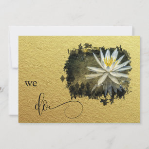 *~* RSVP QR Gold WE DOEN Floral AR15 WEDDING Kaart