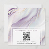 *~* RSVP QR GOUDEN LAVENDEL MARBLe AR66 Bruiloft Kaart (Achterkant)
