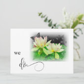 *~* RSVP QR LOTUS Lily WE DOEN Floral AR15 WEDDING Kaart (Staand voorkant)