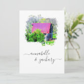 *~* RSVP QR Old Barn Country Rustic AR19 Huwelijk Kaart (Staand voorkant)