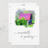 *~* RSVP QR Old Barn Country Rustic AR19 Huwelijk Kaart (Voorkant / Achterkant)