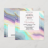 *~* RSVP QR PASTEL AGATE AR66 Gouden Bruiloft Kaart (Voorkant / Achterkant)