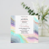 *~* RSVP QR PASTEL AGATE AR66 Gouden Bruiloft Kaart (Staand voorkant)