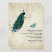 *~* RSVP QR Victoriaans Peacock AR24 Wedding Kaart (Voorkant / Achterkant)