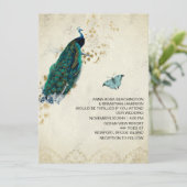 *~* RSVP QR Victoriaans Peacock AR24 Wedding Kaart (Staand voorkant)