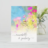 *~* RSVP - QR Waterverf Bird FLORAL AR15 Wedding Kaart (Staand voorkant)