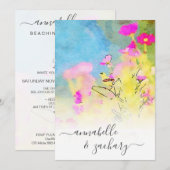 *~* RSVP - QR Waterverf Bird FLORAL AR15 Wedding Kaart (Voorkant / Achterkant)