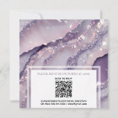*~* RSVP QR ZILVEREN LAVENDEL AGATE AR66 Bruiloft Kaart (Achterkant)