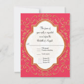 RSVP Quatrefoil Lijst Script Swirl Gold Glitter (Voorkant)