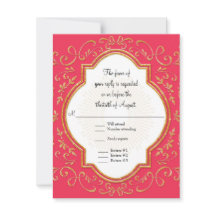 RSVP Quatrefoil Lijst Script Swirl Gold Glitter