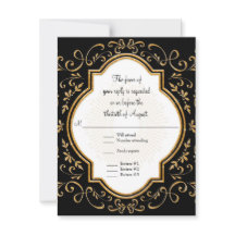 RSVP Quatrefoil Lijst Script Swirl Gold Glitter