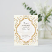 RSVP Quatrefoil Lijst Script Swirl Gold Glitter (Staand voorkant)