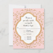 RSVP Quatrefoil Lijst Script Swirl Gold Glitter (Voorkant)