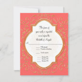 RSVP Quatrefoil Lijst Script Swirl Gold Glitter (Voorkant)