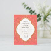 RSVP Quatrefoil Lijst Script Swirl Gold Glitter (Staand voorkant)