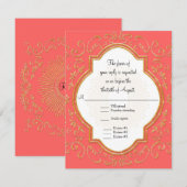 RSVP Quatrefoil Lijst Script Swirl Gold Glitter (Voorkant / Achterkant)