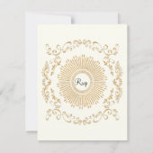 RSVP Quatrefoil Lijst Script Swirl Gold Glitter Kaartje (Achterkant)