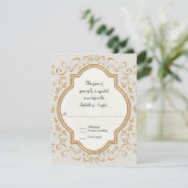 RSVP Quatrefoil Lijst Script Swirl Gold Glitter Kaartje (Staand voorkant)
