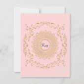 RSVP Quatrefoil Lijst Script Swirl Gold Glitter Kaartje (Achterkant)