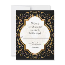 RSVP Quatrefoil Lijst Script Swirl Gold Glitter