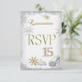 RSVP Quinceanera 15 Zilver Wit Goud Elite (Staand voorkant)