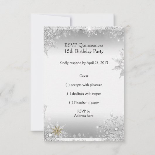 RSVP Quinceanera 15 Zilver Wit Goud Elite (Achterkant)