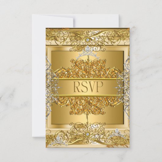 RSVP Quinceañera 15e verjaardag Goud (Voorkant)