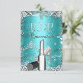 RSVP Quinceanera Party Blauwgroen Tiara Lipstick S (Staand voorkant)