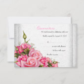 RSVP Quinceanera  Roze Rozen Wit 15e (Achterkant)