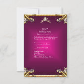 RSVP Quinceanera Verjaardag Roze Tiara Gold Diamon (Achterkant)