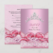 RSVP Quinceanera Witte Roze Zwanen Tiara Hart (Voorkant / Achterkant)