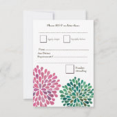 RSVP Rainbow Flower Blossom Weduwkaart (Achterkant)