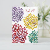 RSVP Rainbow Flower Blossom Weduwkaart (Staand voorkant)