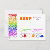 RSVP Rainbow Wedding Fun en Modern Kaart (Voorkant)