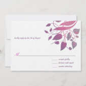 RSVP Raspberry Wisteria Gray Wedding RSVP Kaart (Voorkant)