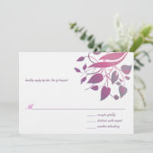 RSVP Raspberry Wisteria Gray Wedding RSVP Kaart (Staand voorkant)