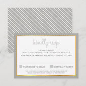 RSVP REACTIE ANTWOORD simpel streepjespatroon grij (Voorkant / Achterkant)