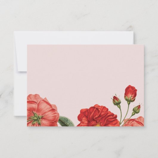 RSVP REACTIE chique rode rozen bloemenbloem (Achterkant)