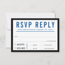 RSVP REACTIE Eenvoudig modern zwart koninklijk bla