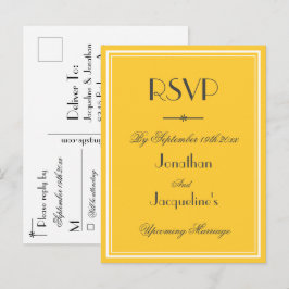 RSVP Reactie Elegante Klassieke Bruiloft Uitnodiging Briefkaart