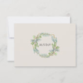 RSVP-reactie Eucalyptus Gouden Krans Blad Kaart (Achterkant)