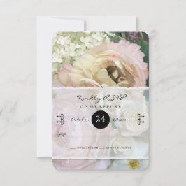 RSVP-reactie French Flower Market Pioen Hydrangea RSVP Kaartje