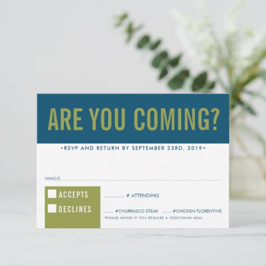 RSVP REACTIE fun bold block olijf donkerblauw (Staand voorkant)