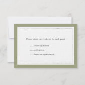 Rsvp reactie groen gestreepte grensbruiloft kaartje (Achterkant)